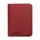 VaultX Zip Binder Metallic Red 4-Pocket