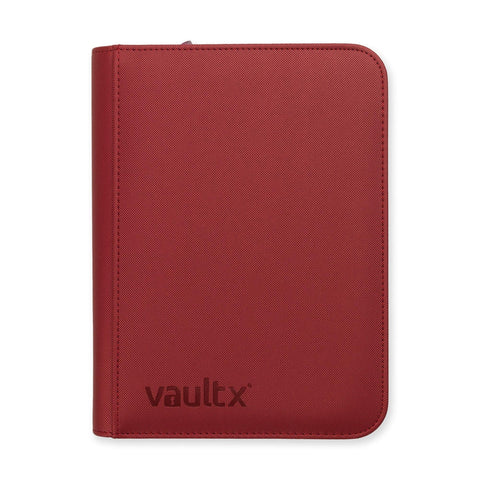 VaultX Zip Binder Metallic Red 4-Pocket