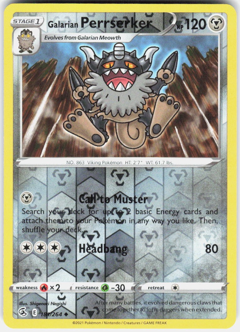 Galarian Perrserker | Lightly Played / English / Reverse Holofoil