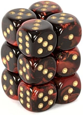 Chessex: Gemini Black-Red/Gold 16Mm D6 Dice Block