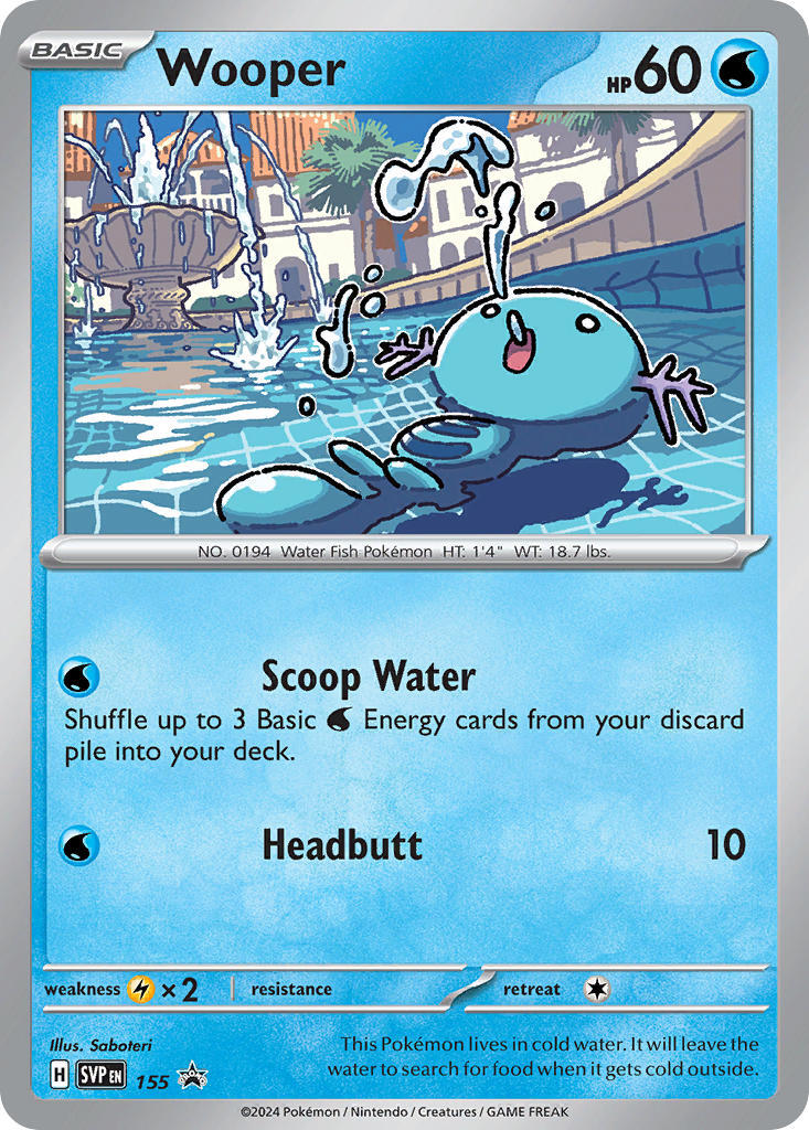 wooper pokemon card full art - Paldean 221/193 - Paldea Evolved - Illustration Rare Colorless Artist we have wooper full art