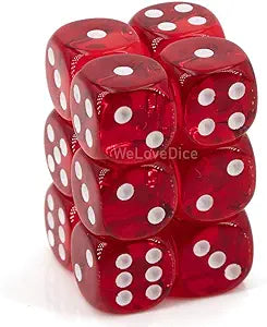 Chessex: Translucent Red 16Mm D6 Dice Block