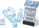 Chessex Borealis 16mm d6 Icicle/light blue Luminary Dice Block (12 dice)