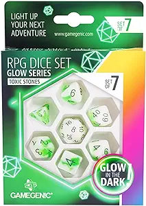 GLOW SERIES - TOXIC STONES - RPG DICE SET (7 PCS)