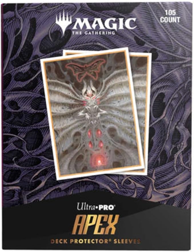 Ultra PRO - MTG Duskmourn 105ct Apex Deck Protector Sleeves Artwork of Creepy Leather Bound, 105 Standard Size Card Sleeves for Magic: The Gathering, Gloss Clear Front, Durable Card Protector