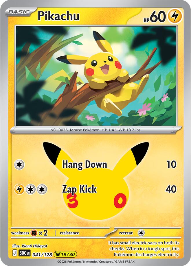 Pikachu (041/128) [Mega Evolution: 30th Celebration]