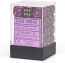 Chessex: Gemini Black-Purple/Gold 12Mm D6 Dice Block