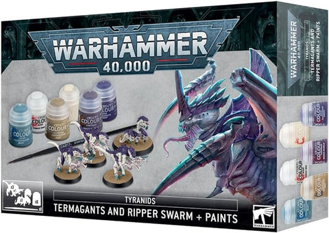 GAMES WORKSHOP Warhammer 40K - Tyranids - Termagants and Ripper Swarm & Paints Set