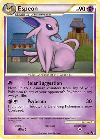 Espeon (2/90) (Cracked Ice Holo) (Theme Deck Exclusive) [HeartGold & SoulSilver: Undaunted]