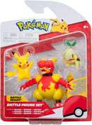 Pokémon Battle Figure 3 Pack - Features 2-Inch Turtwig, Pikachu and 3-Inch Magmar Battle Figures (PKW2681)