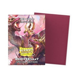 Dragon Shield Sleeves: Standard Matte Dual Art 25th Anniversary Special Edition - Red & Gold 100CT