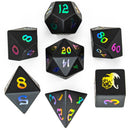 BRB003 Dragon's Hoard Gemstone Dice Set - Black Magic Glass