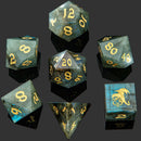 BRB008 Dragon's Hoard Gem Stone Dice Set - Sharp Edge Labradorite