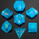 Dragon's Hoard Gem Stone Dice Set - Sea Blue