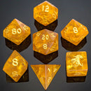 Dragon's Hoard Gem Stone Dice Set - Frosted Amber