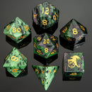 BRB027 Dragon's Horde Gem Stone Dice Set - Ruby in Zoisite