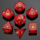 Dragon's Hoard Gem Stone Dice Set - Blast Ruby Glass