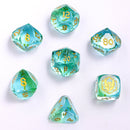 Dragons Hoard Luster Cut Dice Set - Blue & Green Glass