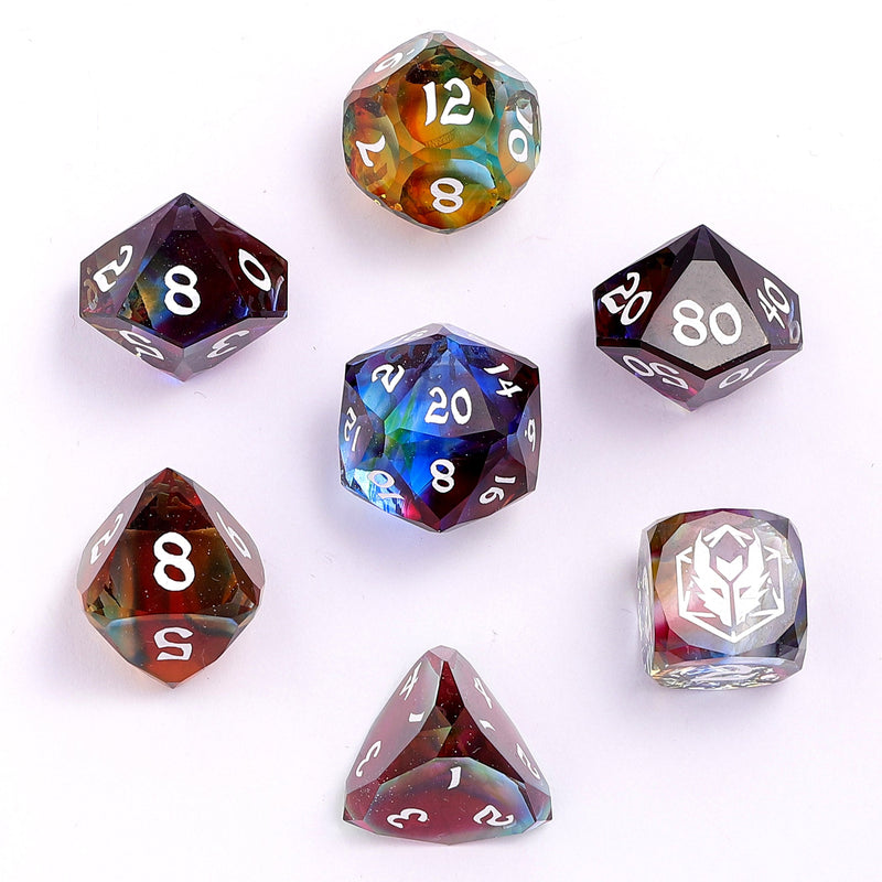 Dragons Hoard Luster Cut Dice Set - Prismatic Glass
