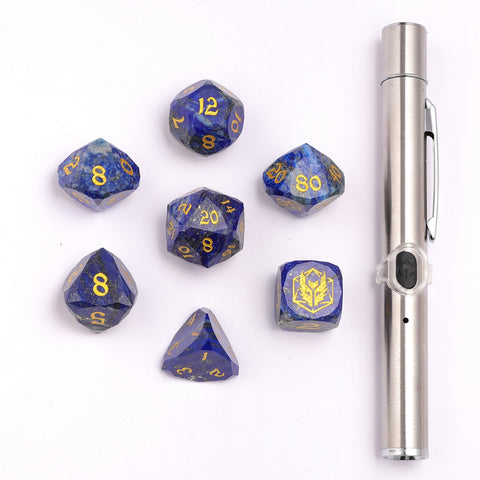 Dragons Hoard Luster Cut Dice Set - Lapis Lazuli