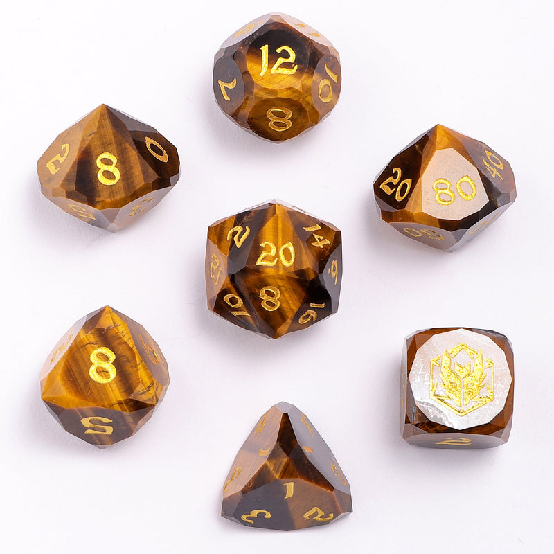 Dragons Hoard Luster Cut Dice Set - Tigers Eye