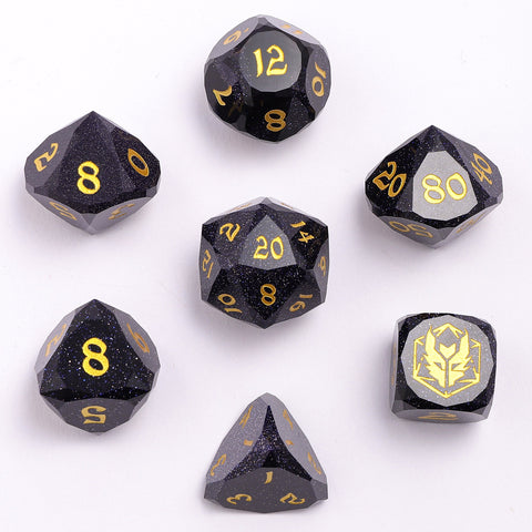 Dragons Hoard Luster Cut Dice Set - Blue Sandstone