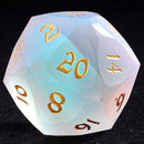 30mm Chonk Luster Cut D20 - Frosted Prismatic Crystal