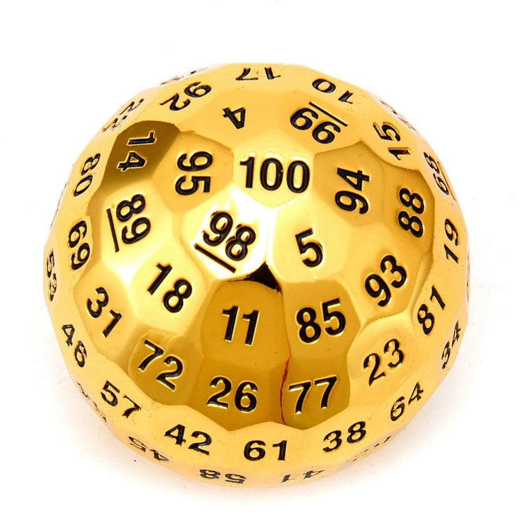 Titan's Fist Metal D100 Die - Shiny Gold