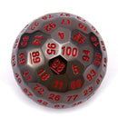 Titan's Fist Metal D100 Die - Black w/ Blood Red
