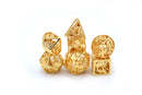 Hollow Metal Dragon Dice Set - 24k Gold Plated