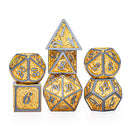 Solid Metal Dragon Dice Set - Brushed Gold