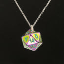 Metal D20 Necklace - Rainbow
