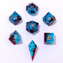 Captured Magic Handmade Sharp Edge Resin Dice-Blue Red Layered