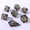 Captured Magic Liquid Core Hand Sanded Sharp Edge Resin Dice Set - Cursed Eclipse