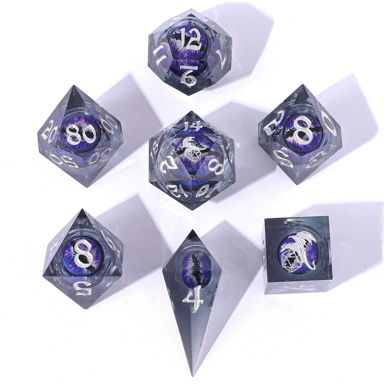 Captured Magic Liquid Core Hand Sanded Sharp Edge Resin - Dragon's Eye Purple