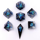 Captured Magic Hand Sanded Sharp Edge Resin Liquid Core Dice Set - Alt Earth