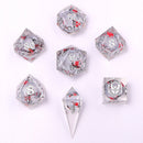 Captured Magic Hand Sanded Sharp Edge Resin - Liquid Core Dice set - Plum Blossom