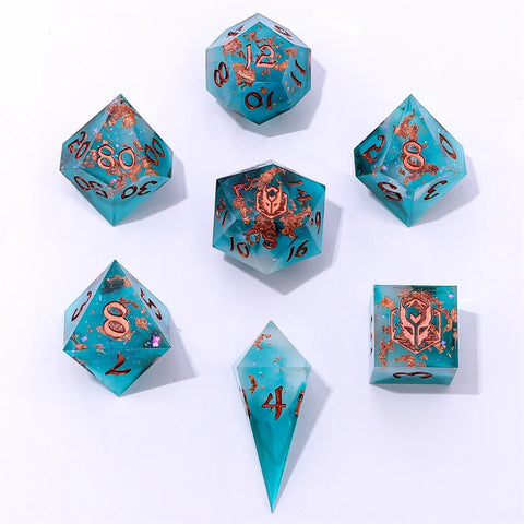 Captured Magic Sharp Edge Resin Dice Set - Cloudfall