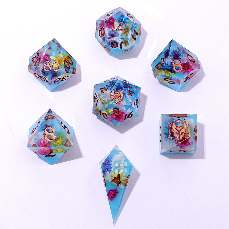 Captured Magic Sharp Edge Resin Dice - Floral Mirage