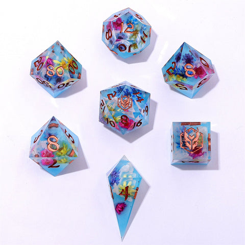Captured Magic Sharp Edge Resin Dice - Floral Mirage