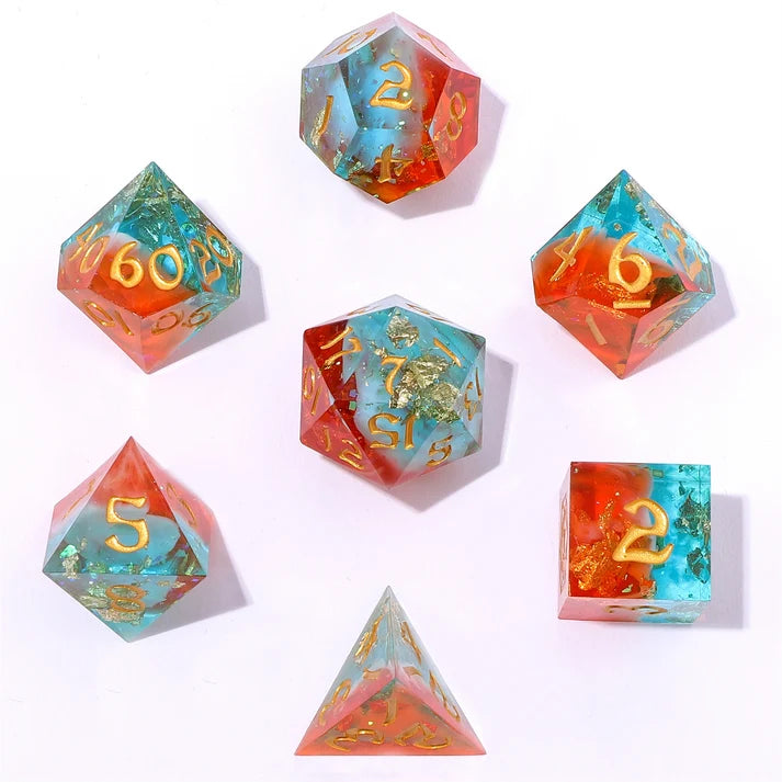 Captured Magic Sharp Edge Resin Dice Set - Sunset Mirage