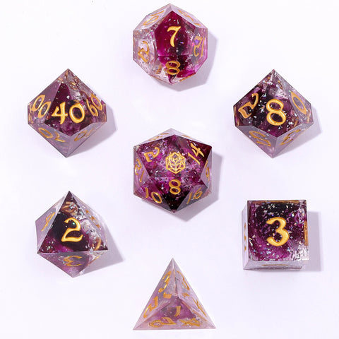 Captured Magic Sharp Edge Resin Dice - Sorcerers Mist