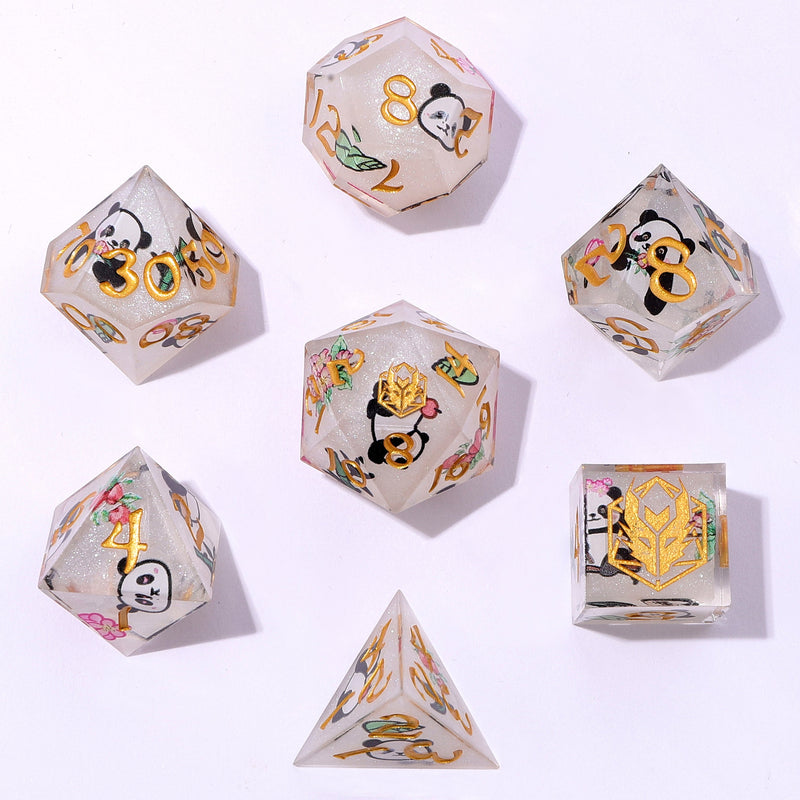Captured Magic Sharp Edge Resin Dice - Pandemonium - Silver