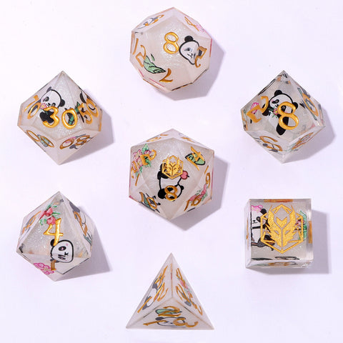 Captured Magic Sharp Edge Resin Dice - Pandemonium - Silver