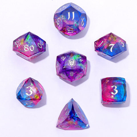 Captured Magic Luster Cut Resin Dice Set - Gilded Storm