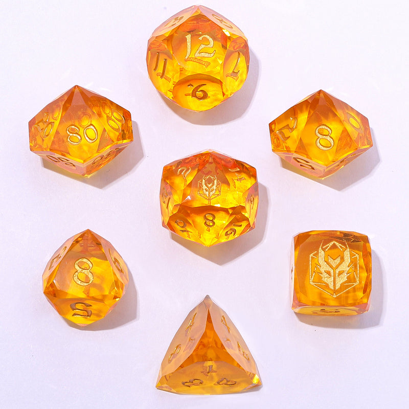 Captured Magic Luster Cut Resin Dice Set - Golden Yellow