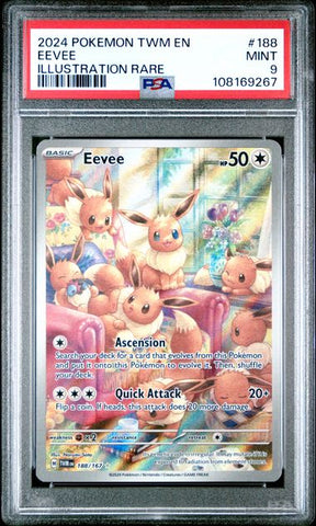 2024 POKEMON TWM EN-TWILIGHT MASQUERADE #188 EEVEE ILLUSTRATION RARE