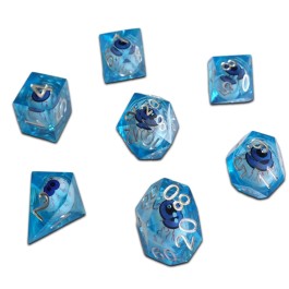 Chronicle RPG Accessories: 7CT Liquid Core - Molten Blue ICU Polyhedral Dice Set