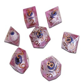 Chronicle RPG Accessories: 7CT Liquid Core - Molten Pink ICU Polyhedral Dice Set