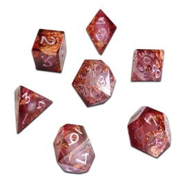 Chronicle RPG Accessories: 7CT Liquid Core - Molten Rose Gold Polyhedral Dice Set